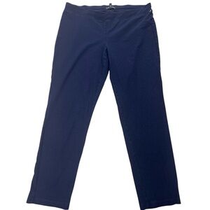 Eileen Fisher Pants Womens M Blue Slim Pull On Stretch Crepe Ankle or Cropped